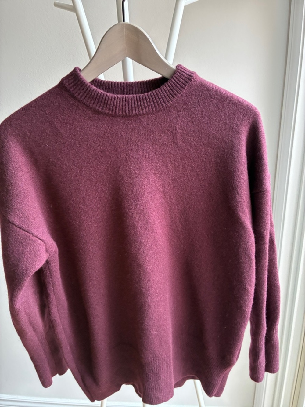 Massimo Dutti Women's Crewneck Sweater in Wine